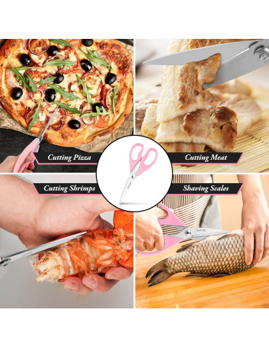 Tijeras de Cocina Multiusos iBayam 21.6 cm Rosa Pastel