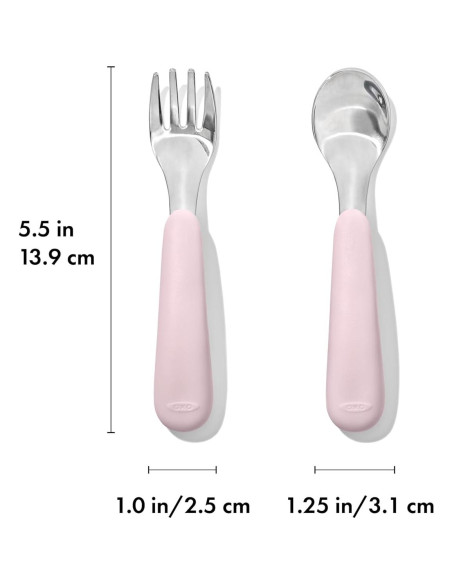 Juego de Tenedor y Cuchara OXO Tot - Acero Inoxidable Flor