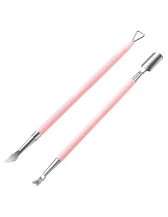 Kit de Empujadores de Cutículas Makartt 2 Pcs Acero Inoxidable