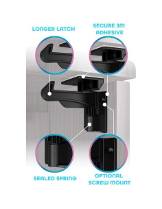 Cerraduras de Gabinete para Niños 10P Negro - Seguridad Fácil 2