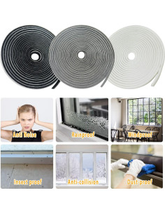 Cepillo Sellador de Climas Bruiefpap 24.6FT Blanco 0.89cm x 1.52cm 2