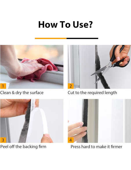 Cepillo Sellador de Climas Bruiefpap 24.6FT Blanco 0.89cm x 1.52cm