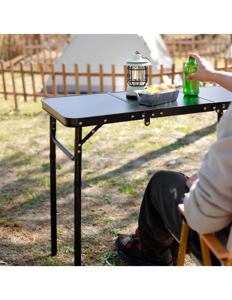 Mesa de Camping Plegable Geastsheng G-60x40 Ajustable Negra