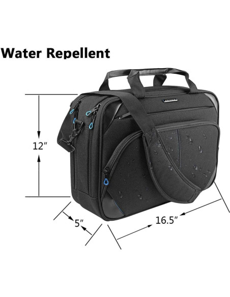 Bolsa para Laptop KROSER 15.6" Resistente al Agua - Negro/Azul