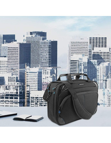 Bolsa para Laptop KROSER 15.6" Resistente al Agua - Negro/Azul