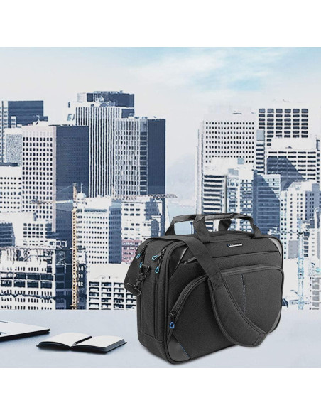 Bolsa para Laptop KROSER 15.6" Resistente al Agua - Negro/Azul