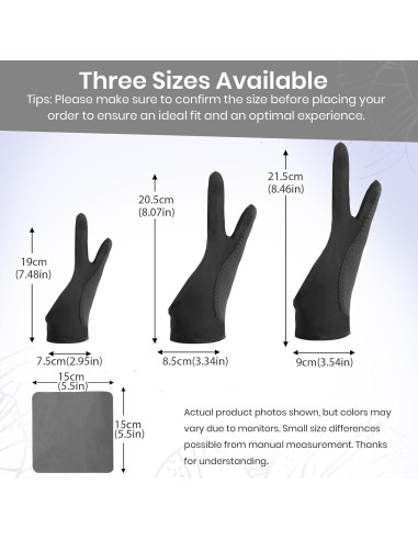 Guante de Dibujo Digital Shenzhenshixin - 2 Dedos, Mediano, Negro