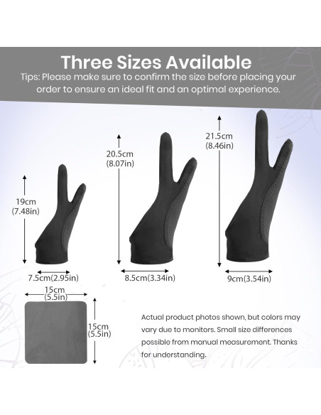 Guante de Dibujo Digital Shenzhenshixin - 2 Dedos, Mediano, Negro