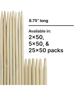 Pinchos de Madera de Bambú KingSeal para Perros - 22 cm, 100 Unidades 2