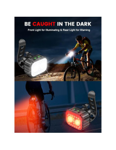 Juego de Luces de Bicicleta Cuvccn Q4 Recargables IPX6 2