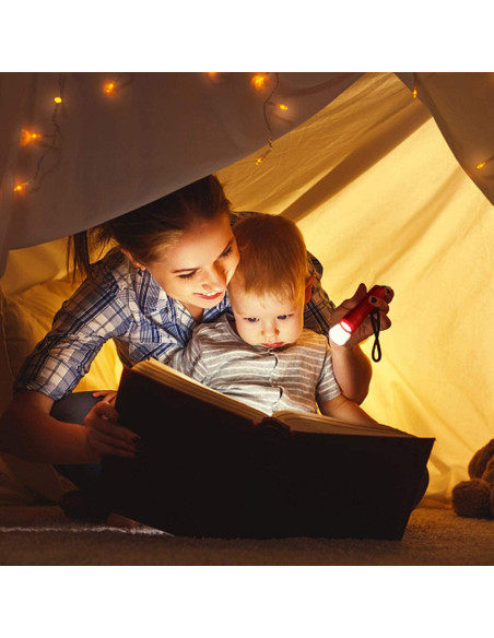 Juego de 6 Linternas Mini Whaply 9 LED con 18 Baterías AAA