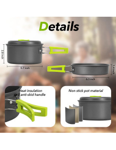 Juego de cocina al aire libre 15 Piezas Rlrueyal Antiadherente 2