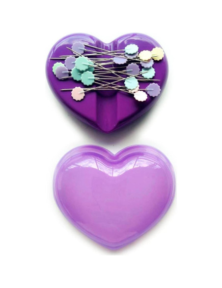 Almohadilla Magnética Bequilter Corazón con 10 Alfileres Flor