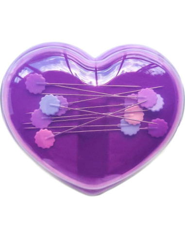 Almohadilla Magnética Bequilter Corazón con 10 Alfileres Flor