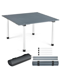 Mesa de Camping Plegable GYMAX 68.5x68.5cm para 4 Personas