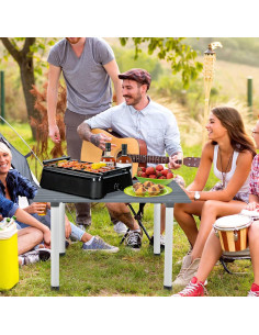 Mesa de Camping Plegable GYMAX 68.5x68.5cm para 4 Personas 2