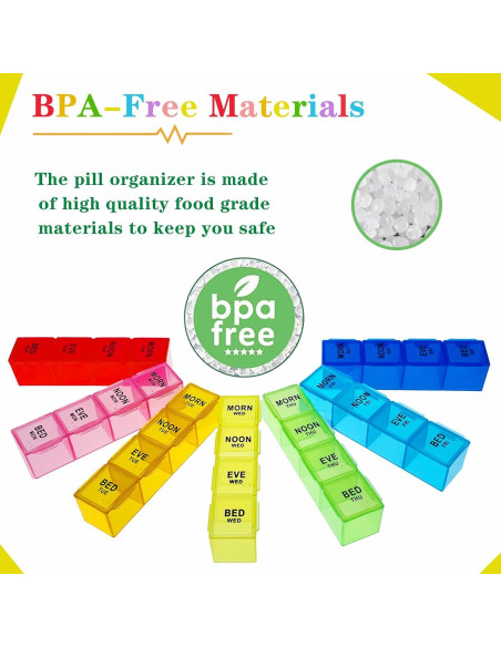 Organizador Semanal de Pastillas ZVZM 28 Compartimentos Grande Organizador Semanal de Pastillas ZVZM 28 Compartimentos Grande