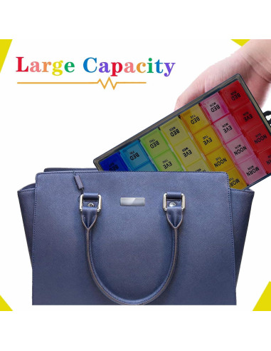 Organizador Semanal de Pastillas ZVZM 28 Compartimentos Grande