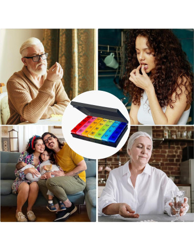 Organizador Semanal de Pastillas ZVZM 28 Compartimentos Grande