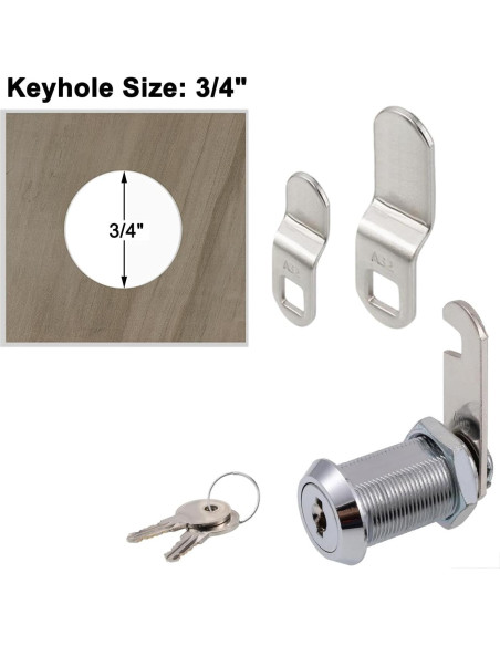 Cerradura de Cajón WOOCH 30mm Cromada con Llave - Paquete de 2 Cerradura de Cajón WOOCH 30mm Cromada con Llave - Paquete de 2