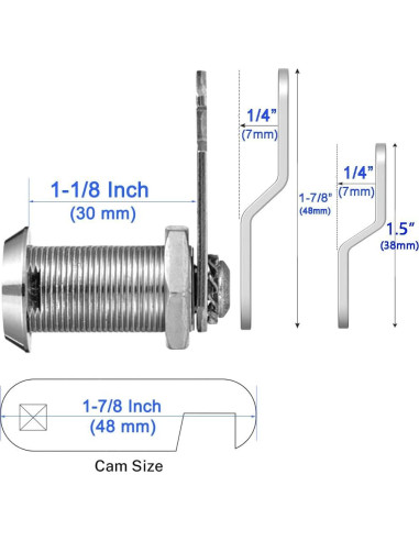 Cerradura de Cajón WOOCH 30mm Cromada con Llave - Paquete de 2