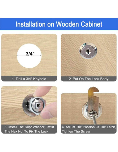 Cerradura de Cajón WOOCH 30mm Cromada con Llave - Paquete de 2