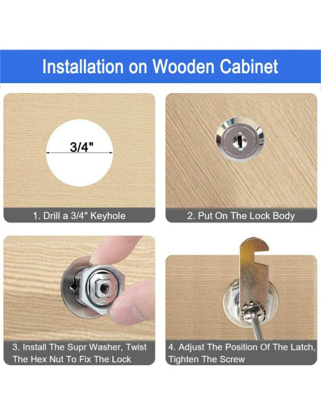 Cerradura de Cajón WOOCH 30mm Cromada con Llave - Paquete de 2 Cerradura de Cajón WOOCH 30mm Cromada con Llave - Paquete de 2