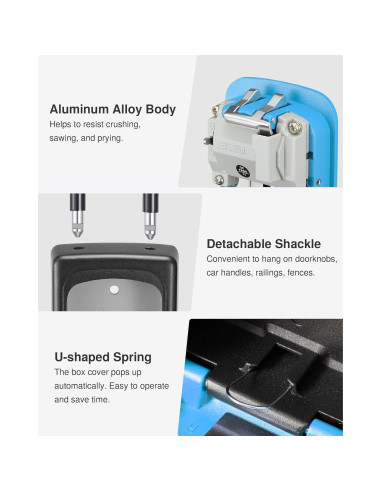 Caja de Llave Puroma Grande con Combinación Reajustable Azul