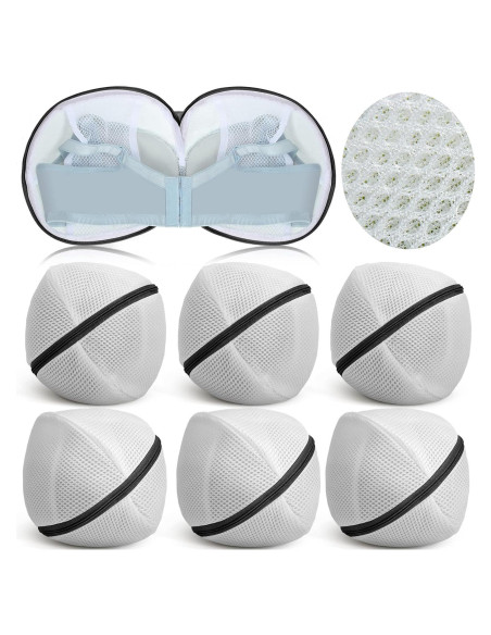 6 Bolsas de Lavado de Sujetadores Shappy con Cremallera - Negro