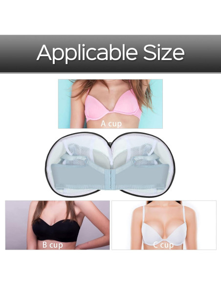 6 Bolsas de Lavado de Sujetadores Shappy con Cremallera - Negro