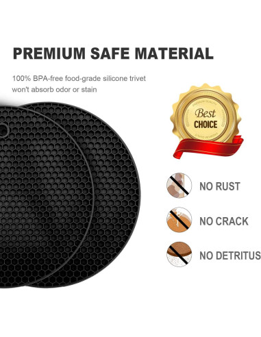 Trivets de Silicona ANNIOCA 22 cm Antideslizantes 4 Pcs