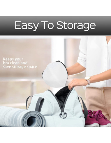 6 Bolsas de Lavado de Sujetadores Shappy con Cremallera - Negro