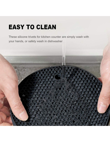 Trivets de Silicona ANNIOCA 22 cm Antideslizantes 4 Pcs