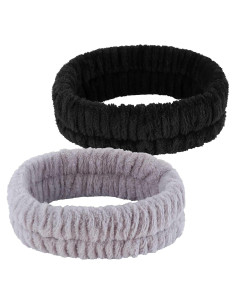 Diadema de Spa YGQQOY 2 Piezas Microfibra Suave Negro Gris