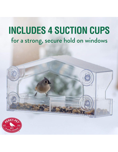 Comedero para Aves de Ventana Perky-Pet 347 Claro 0.45 kg