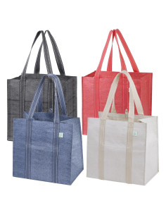 VENO 4 Bolsas de Compras Reutilizables con Fondo Duro 34L