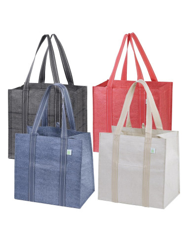 VENO 4 Bolsas de Compras Reutilizables con Fondo Duro 34L