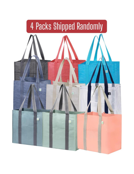 VENO 4 Bolsas de Compras Reutilizables con Fondo Duro 34L VENO 4 Bolsas de Compras Reutilizables con Fondo Duro 34L