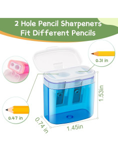 6 Sacapuntas Manuales JEFURE Doble Agujero Multicolor 2