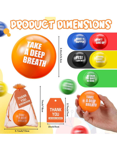 Conjunto de Regalos de Apreciación Lenwen 72 Pcs Pelotas de Estrés