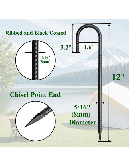Estacas de Rebar MSWY 30.48 cm 20 Piezas Alta Resistencia