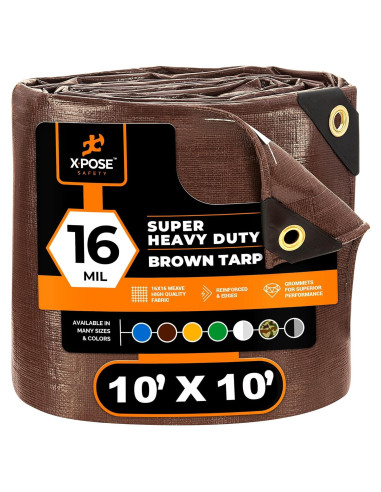 Lona de Polietileno Marrón 2.57 kg 10x10 impermeable Xpose Safety