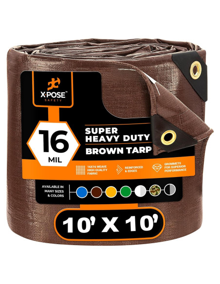 Lona de Polietileno Marrón 2.57 kg 10x10 impermeable Xpose Safety