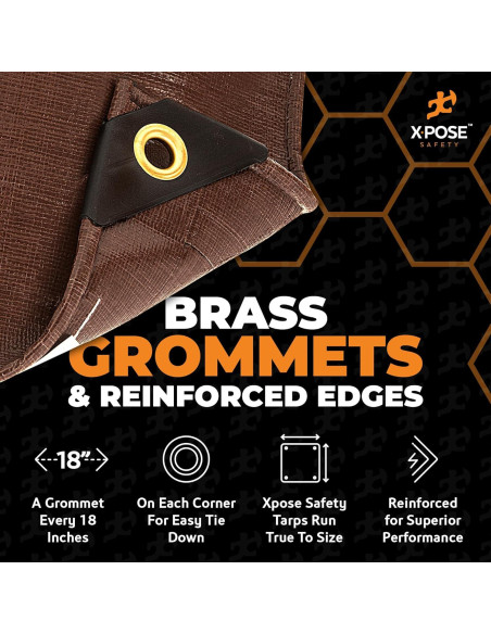 Lona de Polietileno Marrón 2.57 kg 10x10 impermeable Xpose Safety