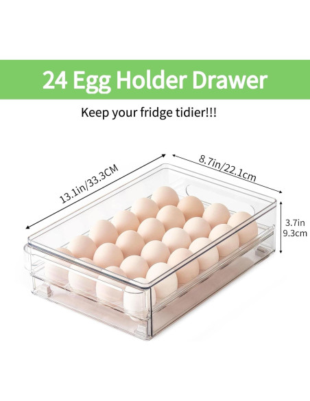 Organizador de Huevos Vacane para Refrigerador 24 Huevos Apilable Organizador de Huevos Vacane para Refrigerador 24 Huevos Apilable