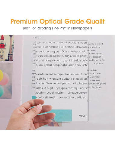 Lupa Sobredimensionada 3X Molain - 5 Pcs Lentes PVC para Lectura