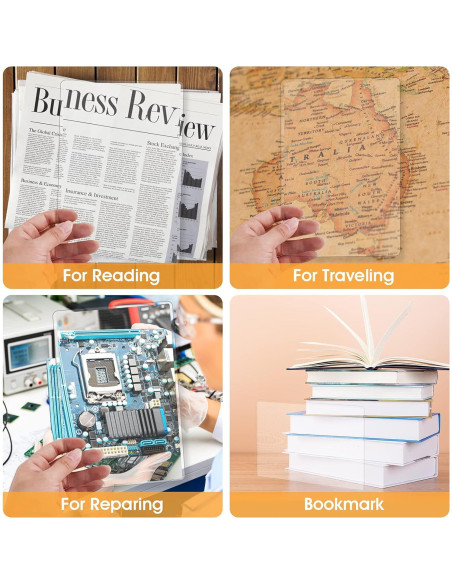 Lupa Sobredimensionada 3X Molain - 5 Pcs Lentes PVC para Lectura