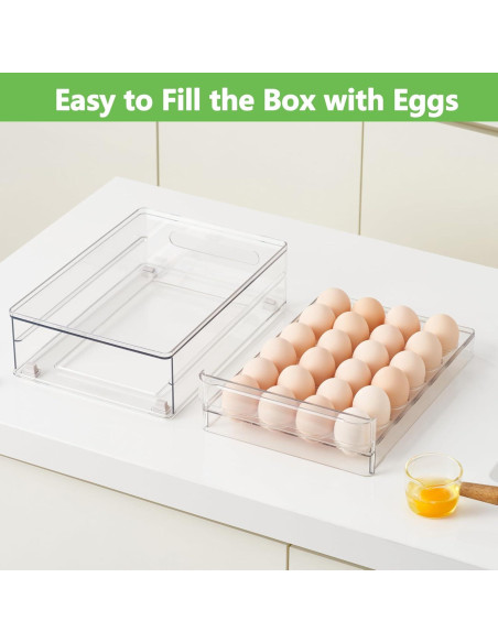 Organizador de Huevos Vacane para Refrigerador 24 Huevos Apilable Organizador de Huevos Vacane para Refrigerador 24 Huevos Apilable