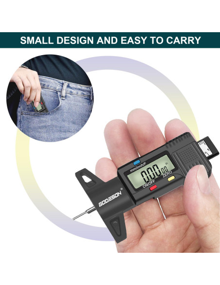 Medidor de Profundidad de Neumático Digital Godeson - 0-25mm