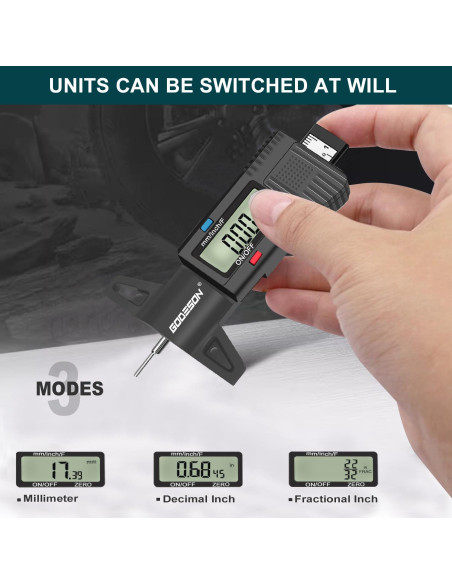 Medidor de Profundidad de Neumático Digital Godeson - 0-25mm